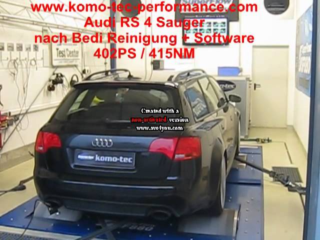Audi RS4 Sauger auf Komo-Tec Prüfstand nach Bedi+Software