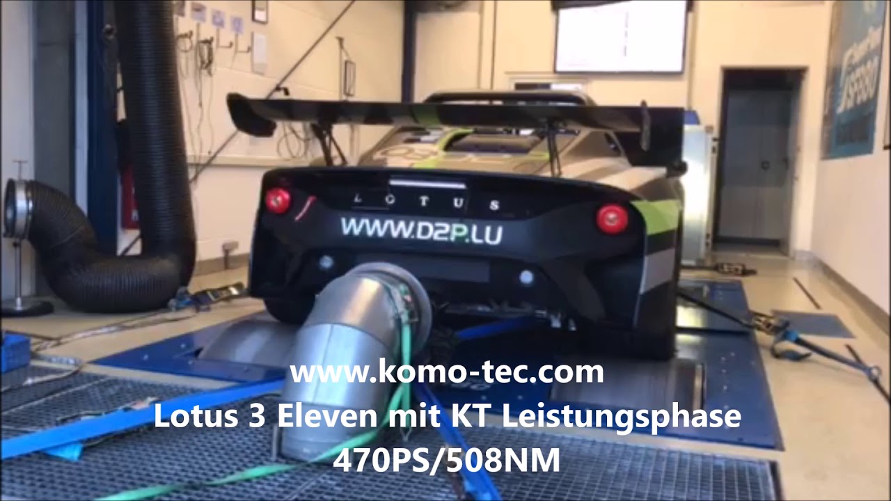 Lotus 3-Eleven mit Komo-Tec Leistungsphase auf unser Superflow Prüfstand